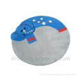 Blue Grey  Acrylic Round Baby Elephant Patterned Kids Play Rug, Children Carpet Rugs